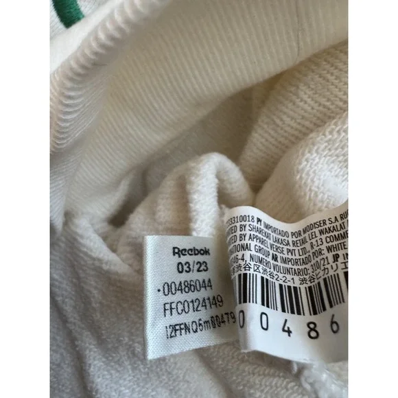 Reebok x Forever 21 Cropped Half-Zip Pullover Sweatshirt Chalk Cream Large - Picture 8 of 8